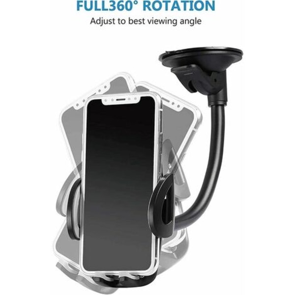 Biltelefonhållare Sugkopp Bärbart bilfäste för vindruta med 360° rotation för smartphone, GPS-enheter