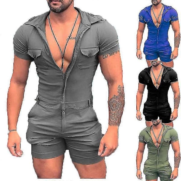 Herre Jumpsuits Shorts i ét stykke, afslappet mode