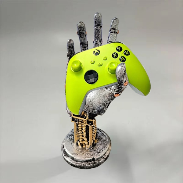 Cyberpunk-tyylisen mekaanisen käsivarren hartsikoriste, XBOX- ja Switch-pelikonsolien pöytäjalusta Sliver