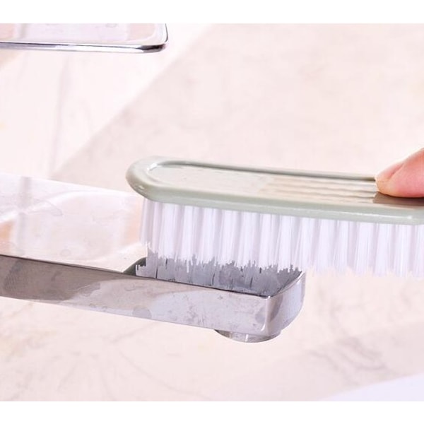 Tre stykker lang håndtag plastsko vaskebørste multifunktionel rengøringsbørste blød børste (grøn),