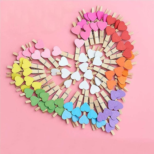 100 stk dekorative klips kjærlighetshjerte