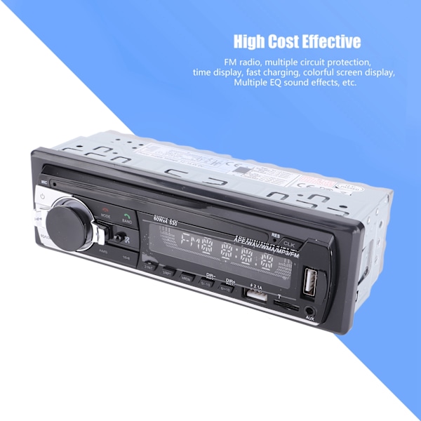 Kaksi USB-liitäntää oleva auton FM-radio Bluetooth-puhelutoiminnoilla ja häviöttömän MP3-musiikkisoittimen