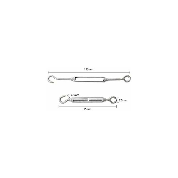 10-pack M4 krokar och ögon C till O Spänne 304 rostfritt stål Heavy Duty Spänning Wire Rep Hardware Kit för solskydd