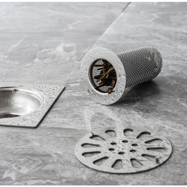 Lille 28-50 mm Badeværelse Rustfrit Stål Gulvafløb Mesh Anti-rotte Anti-hår Filter Kloak Artefakt Vask Pool Debris Filter Mesh Cover,