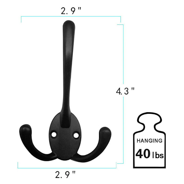 Svart*5 Bakdörr Krokhängare Vägghängande Modern Minimalistisk Legering Retrolager Heavy Duty Krok Lämplig för hem