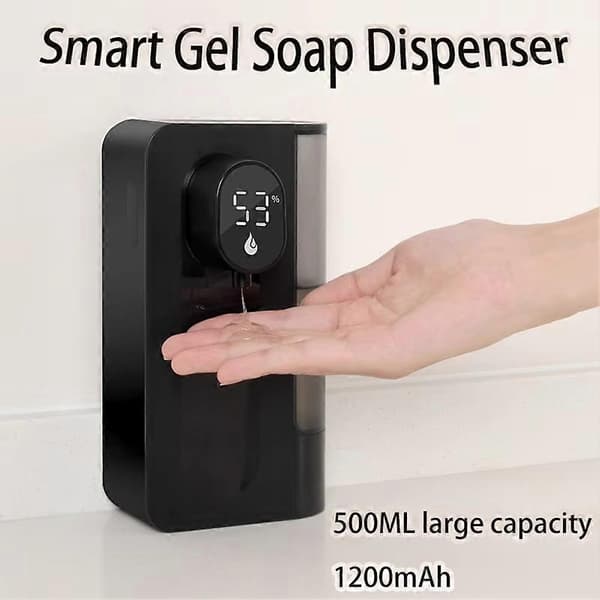 [HT]Automatisk flydende sæbedispenser 500ML vægmonteret sæbedispenser, berøringsfri hånd- og opvaskemiddeldispenser Vit