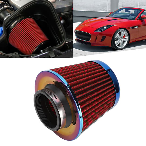 76 mm 2,99 tommer Modificeret Legering Svampehoved Luftfilter Rød