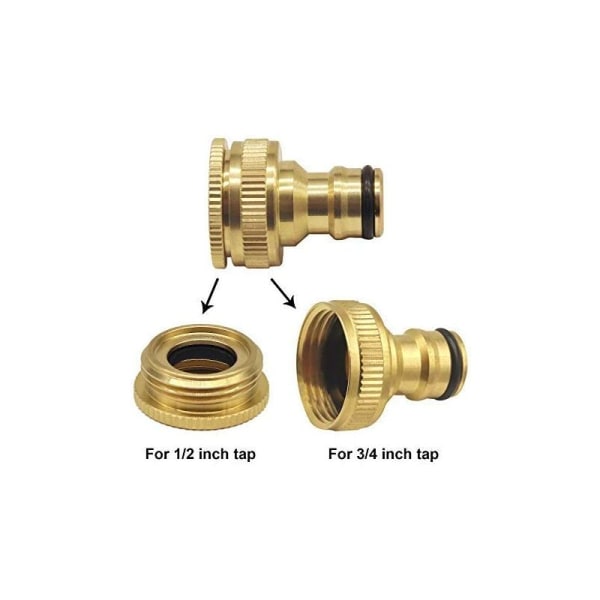 Universal kylpyammehana puutarhaletkusovittimeen, 1/2"; ja 3/4&quot; 2 in 1 naaras jaettu sovitin