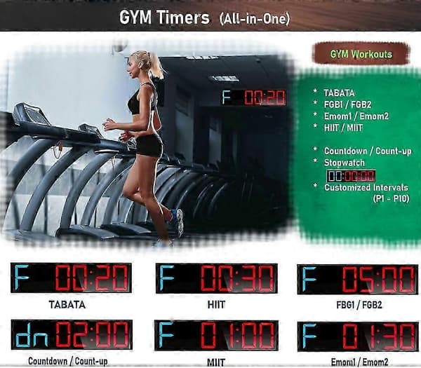 2026 Lämplig LED Gym Timer Stoppur med fjärrkontroll, Nedräkning/Uppräkning Klocktimer, Intervalltimer