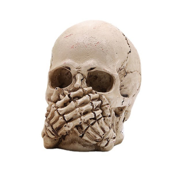 Skräck Skull Ornament Glödande Skull Head Resin Staty Halloween dekoration rekvisita