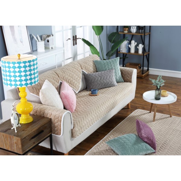 Moderne minimalistisk sofapude, komfortabelt pudebetræk til sofa i plys (kaffefarve, gulvmåtte 40*60),