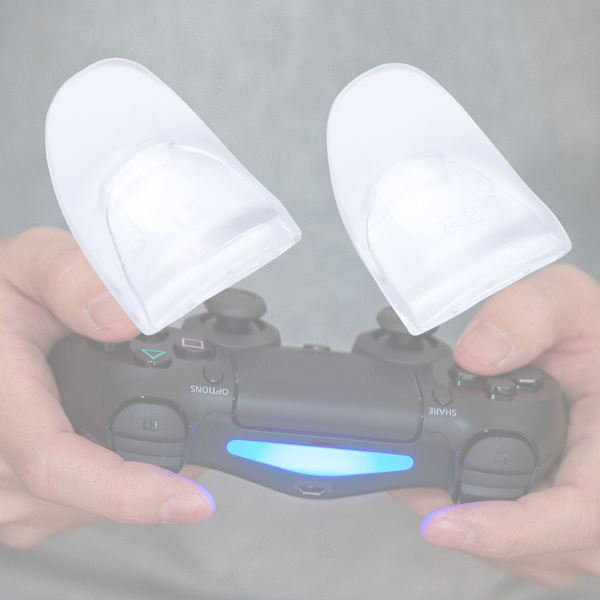 2 ST/ Set Hållbara R2 L2 Knappar Trigger Extender Förlängning för PS4 Kontroller (Transparent)