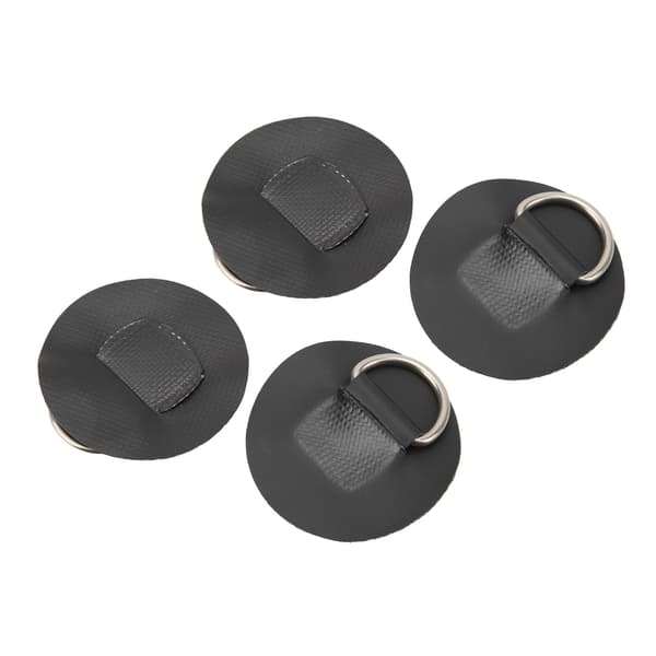 4 stk. D-ring patch PVC rustfrit stål surfbræt enkelt leje rund form D-ring pude til oppustelig båd kajak kano sort