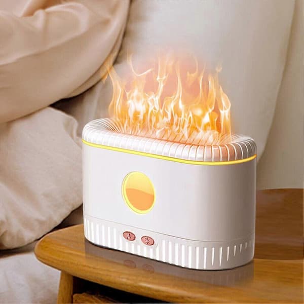 [HT]Flamme Lys Luftfugter Aroma Diffuser til Soveværelse white