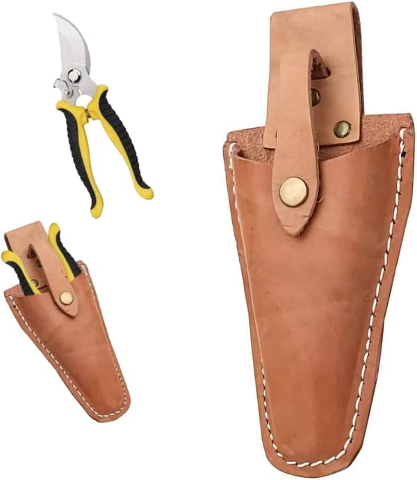 1 pc. pruning shear case, leather sheath, leather hand pruner sheath pouch for garden tools scissors