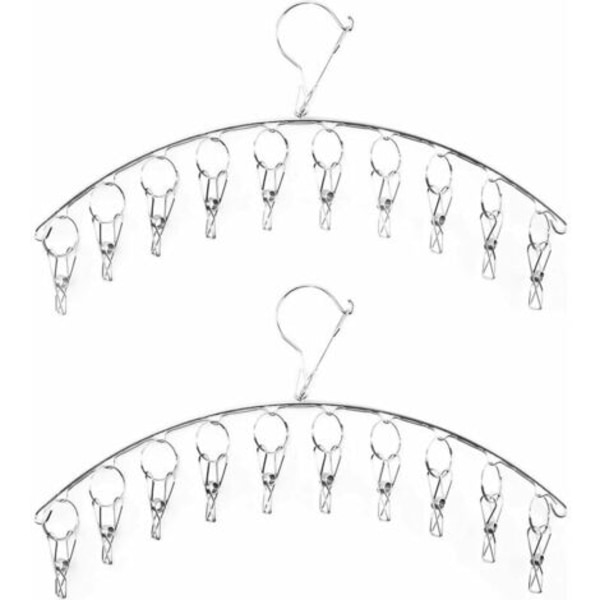 Tørrestativ, 2 stk. Tørrestativ Tøjtørrestativ med tøjnåle i stål Tørrestativ med 10 klips