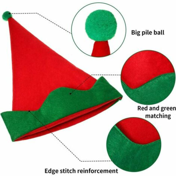 Bitar Röd filt tomte hattar jul tomte tomte hatt julfest kostym gynnar presenter tillbehör för tonåringar