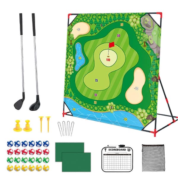 [HT]Battle Golf Ferdighetsspill Golftreningsmatte Kompatibel med golfere, Interaktiv Puttingmatte Sett B