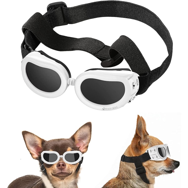 Hundetilbehør, justerbare stropbriller til små hunde (hvid)