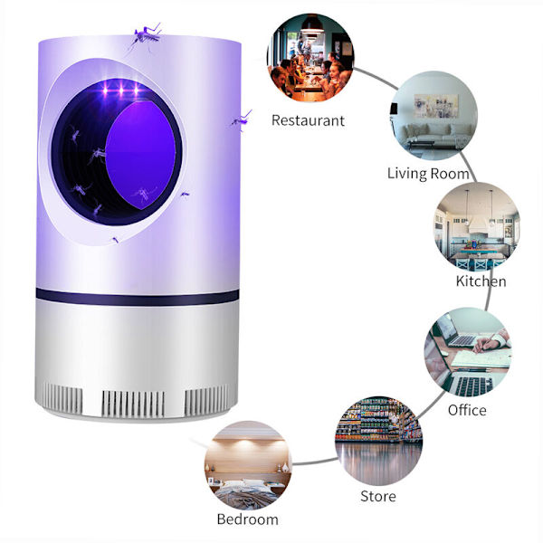 USB Photocatalyst Mosquito Killer Lamp, Flugdödare, Sugtyp, Inomhus, Tyst (Sky Eye Small White)