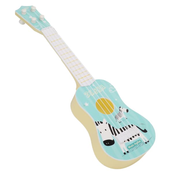 Blå Plast Ukulele Leksaksgitarr 4 Strängar Musikinstrument för Barn