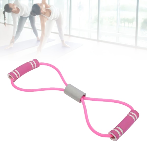 Justerbar Längd Figur 8 Motståndsband för Arm- och Axelstretch - Rosa Fitness Dragrep