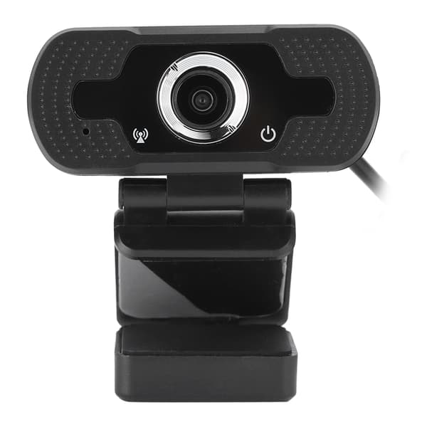 Webcam Computer Kamera med Mikrofon til PC Laptop Desktop Videoopkald W8 1080P Sort