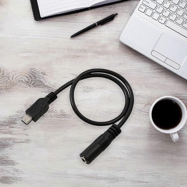 Mini USB till 3,5 mm mikrofonkabel för ljudinspelningsadapterkabel Mikrofonadapterkabel 0.3M