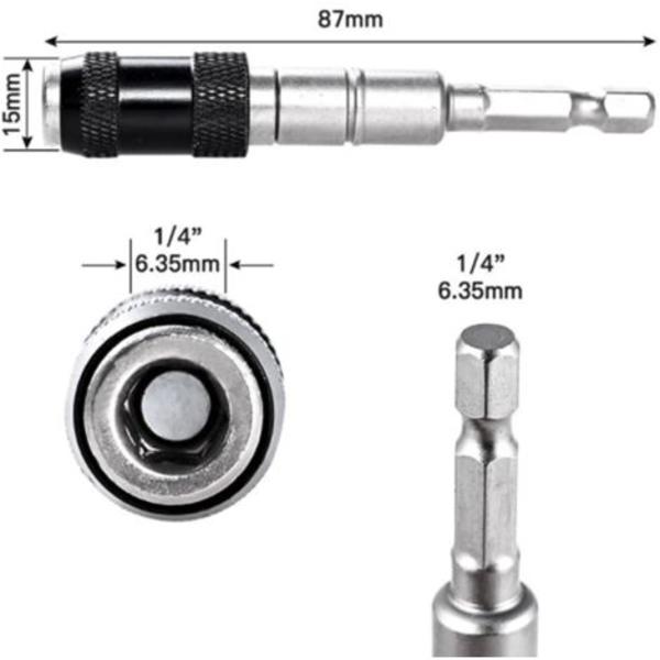 20° svängbar bitshållare, magnetisk skruvborrspets, stålslag magnetisk svängbar borrbitshållare Vikbar magnetisk borrbitsförlängning, 1 st Fonepro