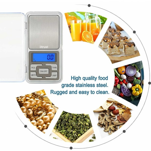 Precision Electronic Scale Mini Electronic Scale 0,01g Kannettava Precision Jewelry Scale -vaaka (200g/0,01g)