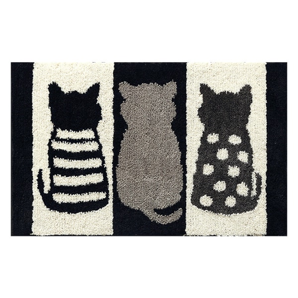 45*65cm svart och vit absorberande golvmatta för kattbad,
