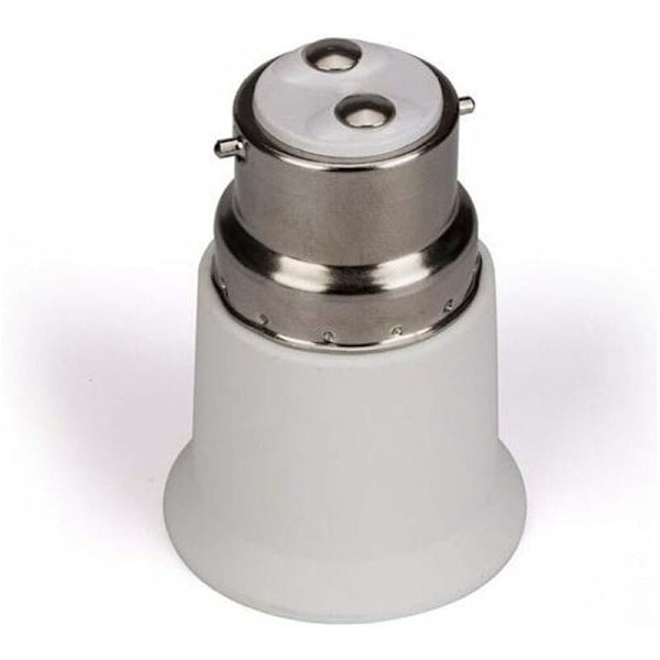 Hvid B22 til E27 adapter lampe base fatning konverter - LED pære adapter