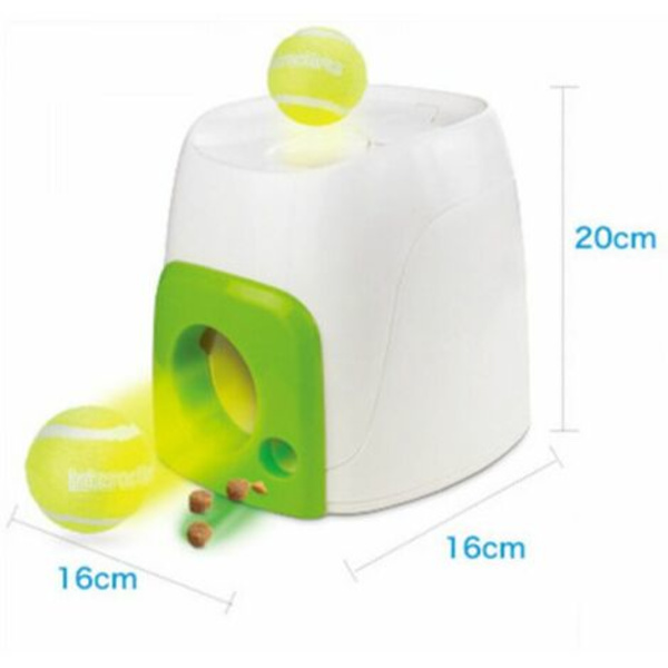 Automatisk interaktiv hundbollskastare - Food Reward Machine - Tennisbollskastmaskin för hundträning - Vit +