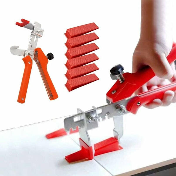 Tile Leveler Leveling System Kit for keramiske veggbyggeverktøy (200 kiler + 1 klemme)