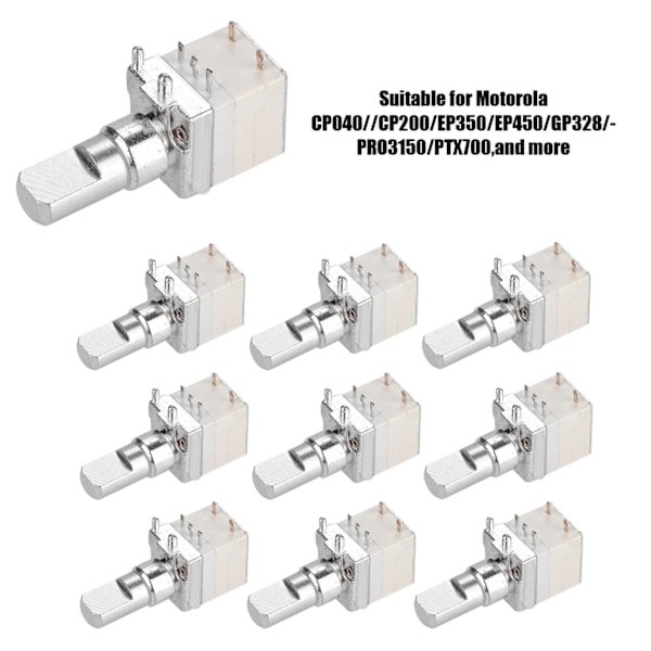 10-pak Volumenkontrol Knapper til Motorola To-vejs Radioer CP040/CP140/CP160/CP180