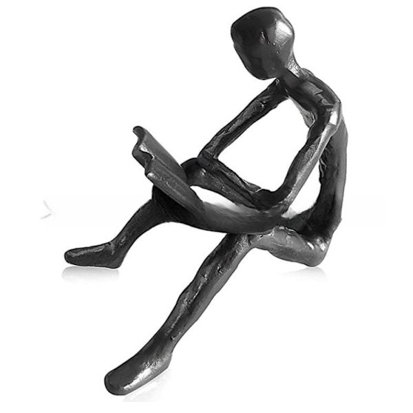 Modern Läsande Man Staty: Estetisk Dekorativ Konstskulptur i Hartshantverk Ornament
