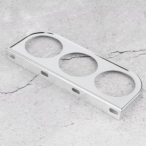 Trippel Mätarhållare Panelmontering 52mm 2 Tum 3 Håls Bilinstrumentbräda Mätarfäste Silver