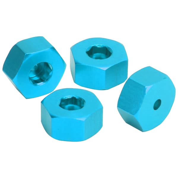 Kombinator Hjulnav Hex Adapter Sæt til WPL D12 1 10 RC Lastbiler 4 Stykker 5mm til 12mm Blå