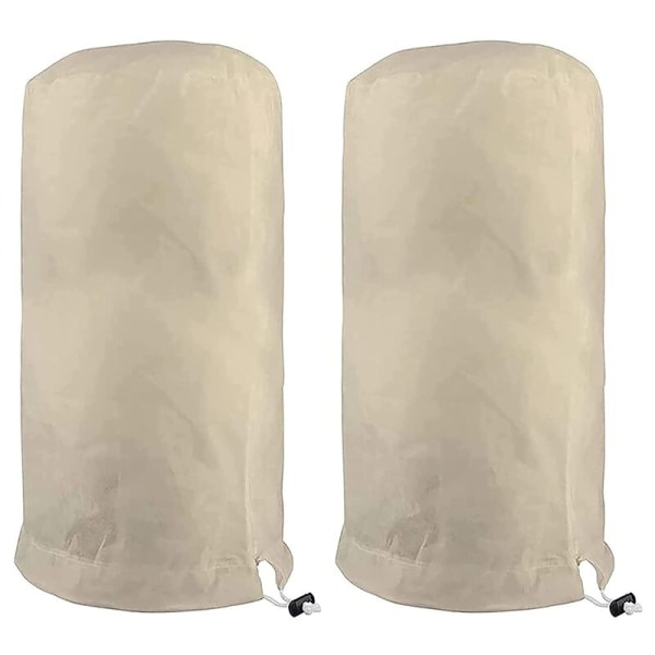 2st Beige Dragsko Låsspänne 0,6*0,8m Vinterväxt Frostskydd Cover Frostskydd Anti-Insekt Dragsko Cover