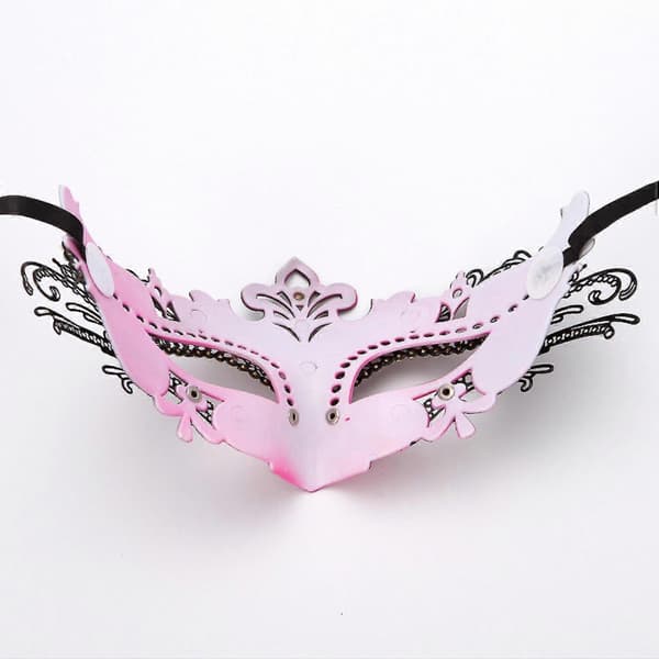 Venetiansk Maskeradmask för Kvinnor - Vit Silver Mardi Gras Dekorationer