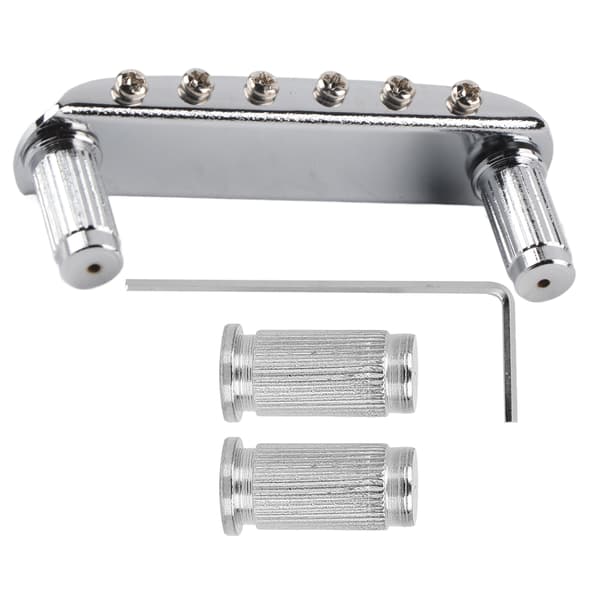 Gängad sadelgitarrbrygga för Mustang Jag J master Style-gitarrer (silver)