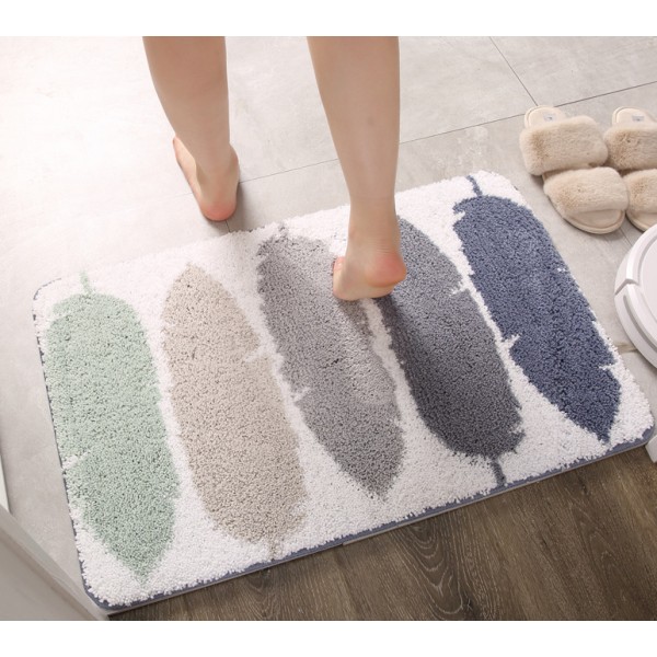 Simple Nordic Home Flocked Gulvmåtte, skridsikre absorberende gulvmåtter til entré, soveværelse og badeværelse (niveau 4, som en regnbue, 40*60 cm),
