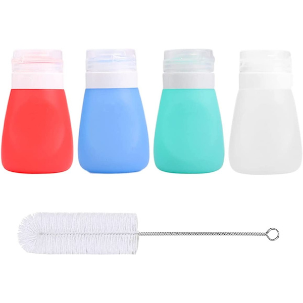 Krukker med klemdressing | Bærbare saus- og krydderkrukker | Dressingkrukker til frokost | 1,3 oz, sett med 4 | Matklasse s
