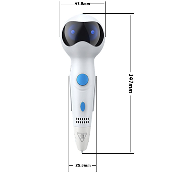 3D Printing Pen Robot Lavtemperatur Energiopbevaring 3D Printing Pen Sæt (grå)