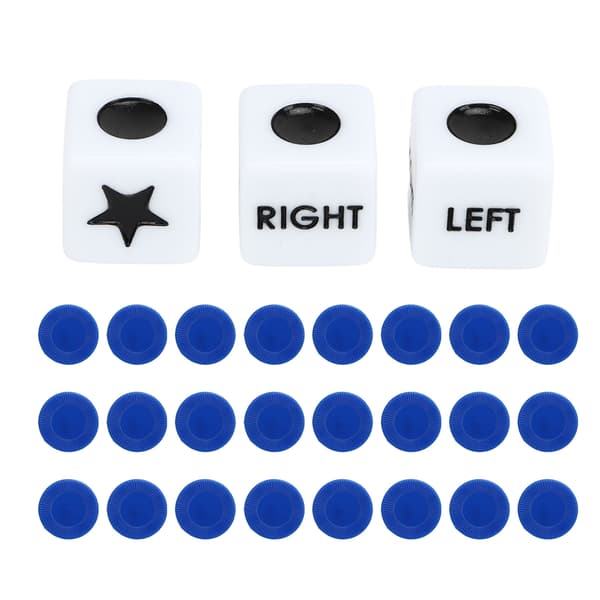 Left Right Center Terninger Klassisk spil Plast Left Right Center Terningespil Kit til Fest Hjem