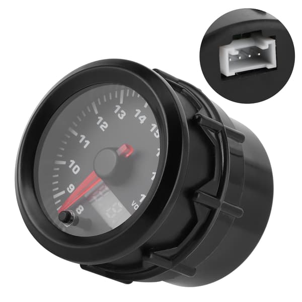 Digital Voltmeter 52mm 2in 7 Färg LED Universal 12V Racingbil