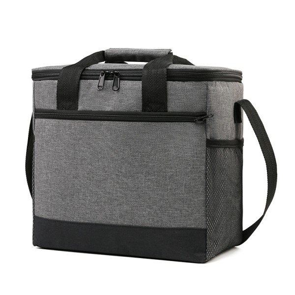 Madpose med stor kapacitet Udendørs picnicpose varmeisolering og kølig madpakke Transportabel bil ispose-grå
