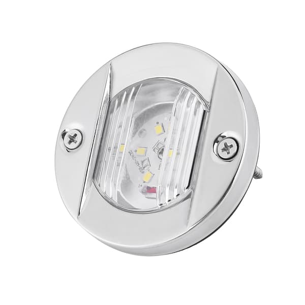 12V Marine Båt Transom Hvit LED Rustfritt Stål Vanntett Anker Heks Navigation Lys