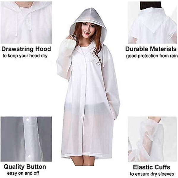 Lang bærbar regnfrakke til mænd og kvinder (hvid),