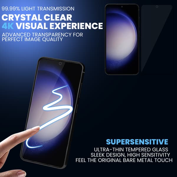 【HT】2-pack Samsung S23 Plus Skärmskydd - Härdat Glas 9H - Superkvalitet 3D